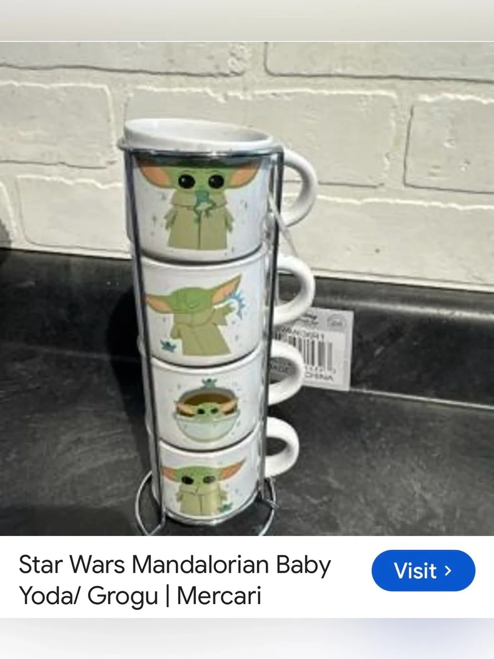 #3095*Star Wars Grogu Stackable Mug Set - Green